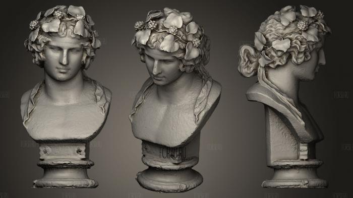 Head of Antinous stl model for CNC
